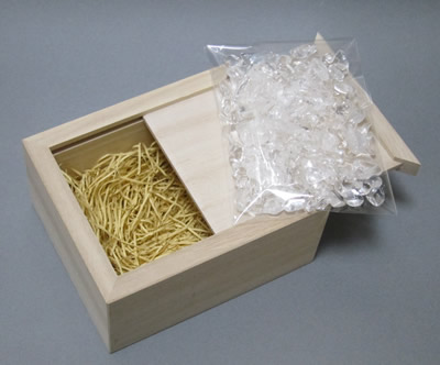 高級桐箱（日本製）＋水晶さざれ100g
